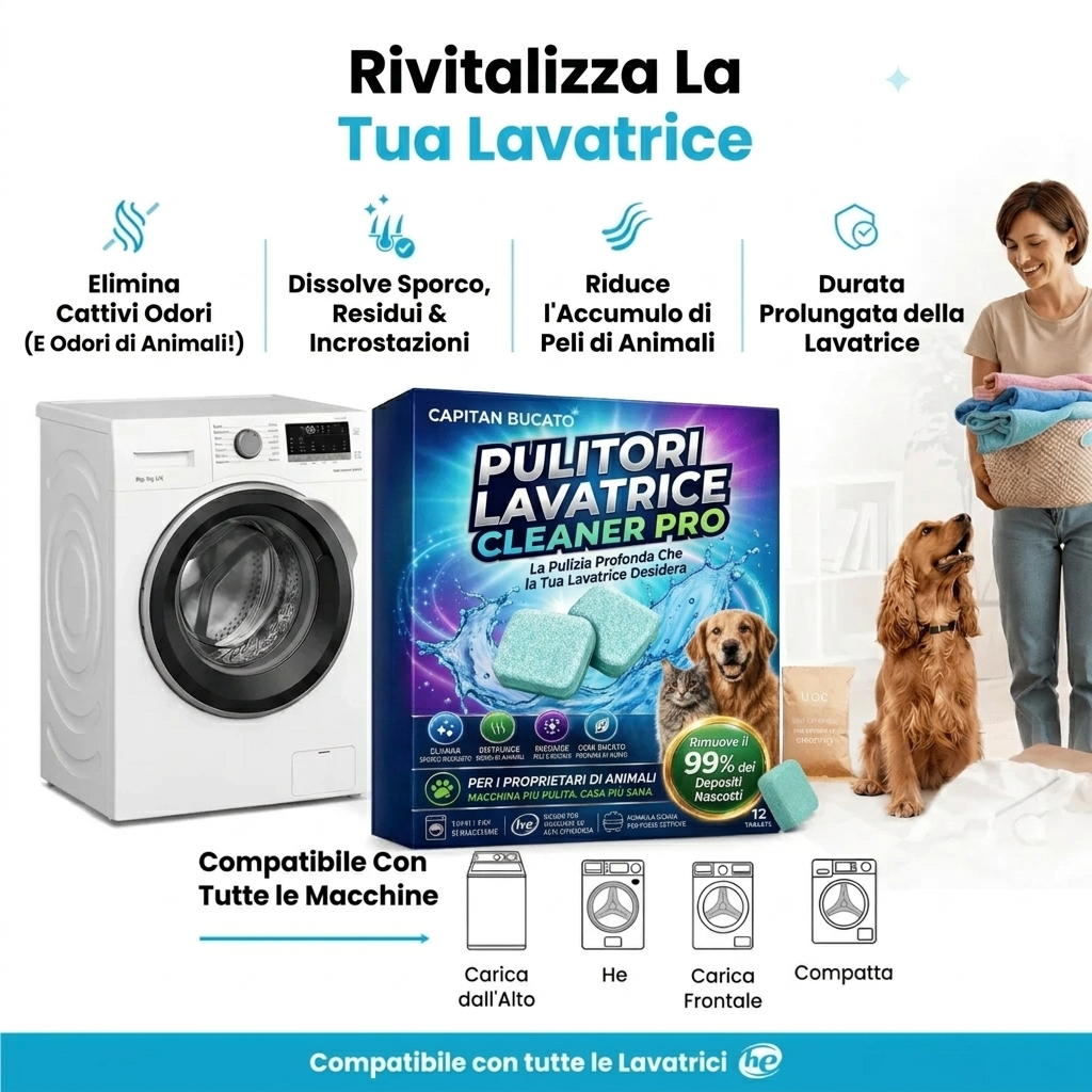 Pastiglie Lavatrice Allunga Vita CapitanBucato™