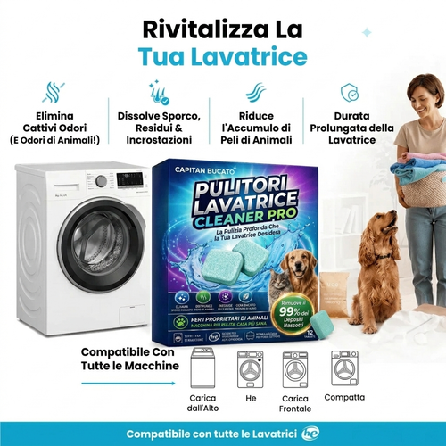 Pastiglie Lavatrice Allunga Vita CapitanBucato™